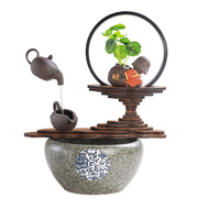 中式禅意悬壶循环流水喷泉加湿器客厅景观桌面装饰品生财摆件
