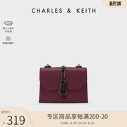 CHARLES&KEITH秋季女包CK2-80781601-1金属扣斜挎包