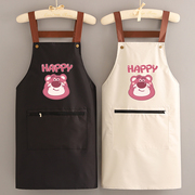 时尚简约防水防油围裙女家用厨房餐饮上班工作服定制logo印字围腰