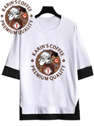 日系复古加林猫仙人咖啡，仙豆假两件五分袖t恤动漫周边纯棉男宽松