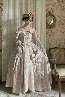罗西娅(罗西娅)颂礼定金，原创设计lolita花嫁婚纱，成人礼服华丽齐地香槟