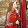 两人故事复古中国民族风，女装上衣春秋印花长袖，名族风红t恤tx3748