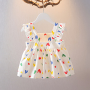 女宝宝夏季吊带连衣裙1-2-3岁0婴儿小童装薄款无袖裙子洋气夏装潮