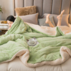 双层羊羔绒毯子法兰珊瑚绒毯，冬季加厚盖腿毛毯保暖毯空调毯午睡毯