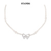 standii手作设计款，高品质珍珠蝴蝶结项链y2k时尚，女锁骨链