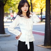 圆领风格0253防晒大码衬衫，长袖职业韩版时尚ol女春装雪纺