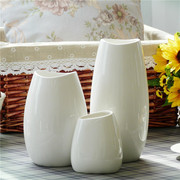 现代简约景德镇白色陶瓷花瓶餐桌客厅插花水养装饰品卧室居家摆件
