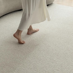 羊毛地毯客厅2024简约免洗可擦满铺卧室，地垫子纯色轻奢高级