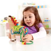 德国Hape 小马穿绳 木质3岁以上儿童玩具宝宝益智串珠绕珠 E1016