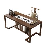 新中式全实木书桌榆木书法桌家用电脑桌写字画桌书房家具套装组合