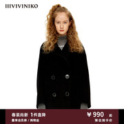 IIIVIVINIKO设计师品牌秋冬羊毛短毛呢大衣外套女R239081187C