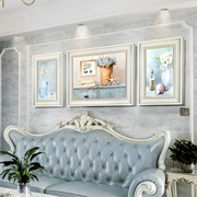 欧式装饰画客厅沙发背景墙，挂画壁画简欧三联画大气轻奢油画美式