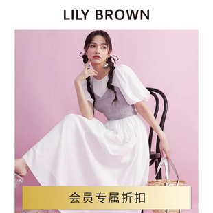 lilybrown2024春夏气质针织，雪纺拼接假2件连衣裙lwfo241108