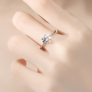 925纯银戒指仿真钻石钻戒女结婚求婚男婚戒一对时尚，个性情侣对戒
