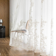 法式轻奢现代窗纱蕾丝白色沙窗帘2023卧室客厅纱帘透光不透人