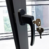 开发商阳台玻璃门锁，铝合金塑钢门锁把手，双面带保险带钥匙门把手
