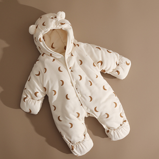 新生婴儿儿衣服冬装连体衣，棉袄初生宝宝外出包脚，加厚棉服抱衣套装