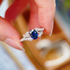 宝创集0.93克拉斯里兰卡天然皇家蓝宝石戒指18K金镶钻石女戒