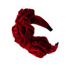 秋冬法式复古红色夸张天鹅绒花朵，装饰玫瑰发箍女精致丝绒发卡头箍