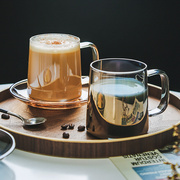 唯物生活小众设计感高级咖啡，杯子高档精致玻璃杯碟套装复古拿铁杯