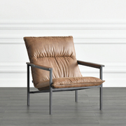JOLOR 北欧现代简约单人沙发椅黑胡桃实木扶手意式轻奢客厅休闲椅