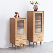 小七的木头全实木电视柜边柜北欧橡木立柜现代简约客厅储物柜子