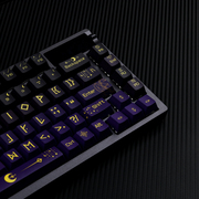 《夜空幻想》键帽oem高度，侧刻透光星座紫色，机械键盘键帽pbt热升华