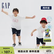gap男幼童夏季logo速干凉感户外运动两件套663628儿童装套装