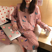 2个色睡衣女长袖鳄鱼粉，套装m-xxl(10.5元)120克