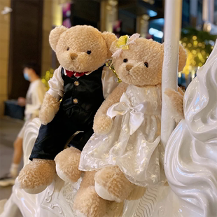 婚礼压床娃娃一对结婚新婚，礼物高档大毛绒玩具公仔婚纱情侣熊