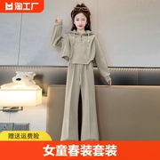 女童春秋套装2024儿童，洋气衣服大童女孩春装运动两件套春天