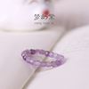 原创极细小方糖戒指女梦幻紫水晶戒指紫色小众独特适合手粗的大码
