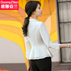 七分袖白色西装外套，女夏季2023韩版时尚气质荷叶边小西服上衣