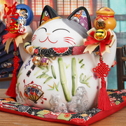 新招财猫摆件千克万来发财猫，店铺开业陶瓷储蓄罐创意家居装品