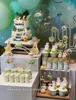 绿色森林系小兔子甜品台纸杯一1周岁100天蛋糕装饰品宝宝生日布置