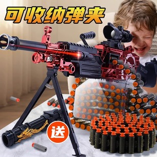 m249大菠萝电动玩具，儿童男孩仿真冲锋连发轻机软弹可收纳