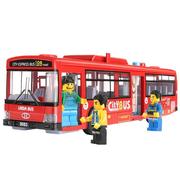 儿童公交车玩具大号开门公共汽车模型仿真宝宝巴士玩具大巴车