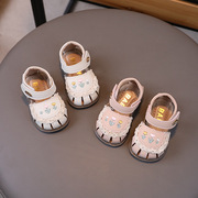 夏季宝宝凉鞋学步鞋，01-2-3岁婴幼儿软底，包头鞋女公主