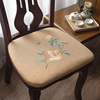 中式椅垫坐垫餐椅垫棉麻花朵，刺绣家用实木加厚防滑餐桌椅子垫座垫