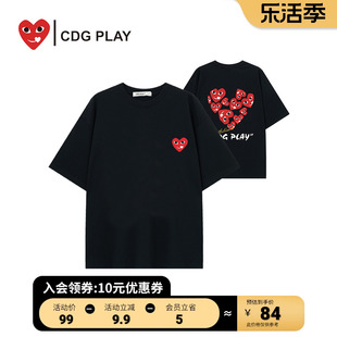 CDG PLAY同款短袖T恤女2024夏季打底衫时尚休闲上衣男