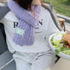 韩国订单款~马海毛纯色羊毛混纺，毛线围巾紫色蓬松围脖女士保暖冬