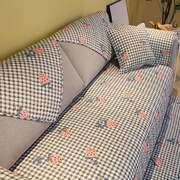 北欧全棉沙发垫现代简约客厅，布艺套罩巾盖皮，四季通用防滑坐垫