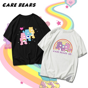 可定制时尚卡通爱心熊y2k运动纯棉，t恤衫青少年情侣装大码短袖t恤