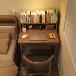 儿童书桌书架组合中小学生写字台家用卧室写字桌椅套装实木学习桌