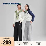 Skechers斯凯奇男女两穿宽松直筒长裤束脚裤时尚简约百搭运动休闲