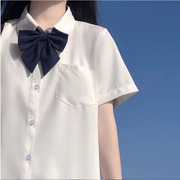 jk制服衬衫女款短袖日系基础，款百搭长袖纯色，学生学院风白色tr衬衣