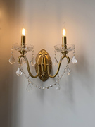 法式欧式复古水晶壁灯美式法式全铜卧室客厅床头过道玄关壁灯
