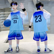 男童篮球服套装儿童速干运动训练服男孩23号詹姆斯球衣表演服夏季