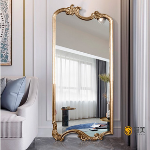 欧式艺术全身镜卧室家用异形衣帽间，客厅不规则，法式创意挂墙落地镜