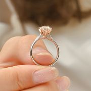 蒂蕾娅倍璨lightmark小白光18k金1克拉钻石戒指女戒求婚钻戒